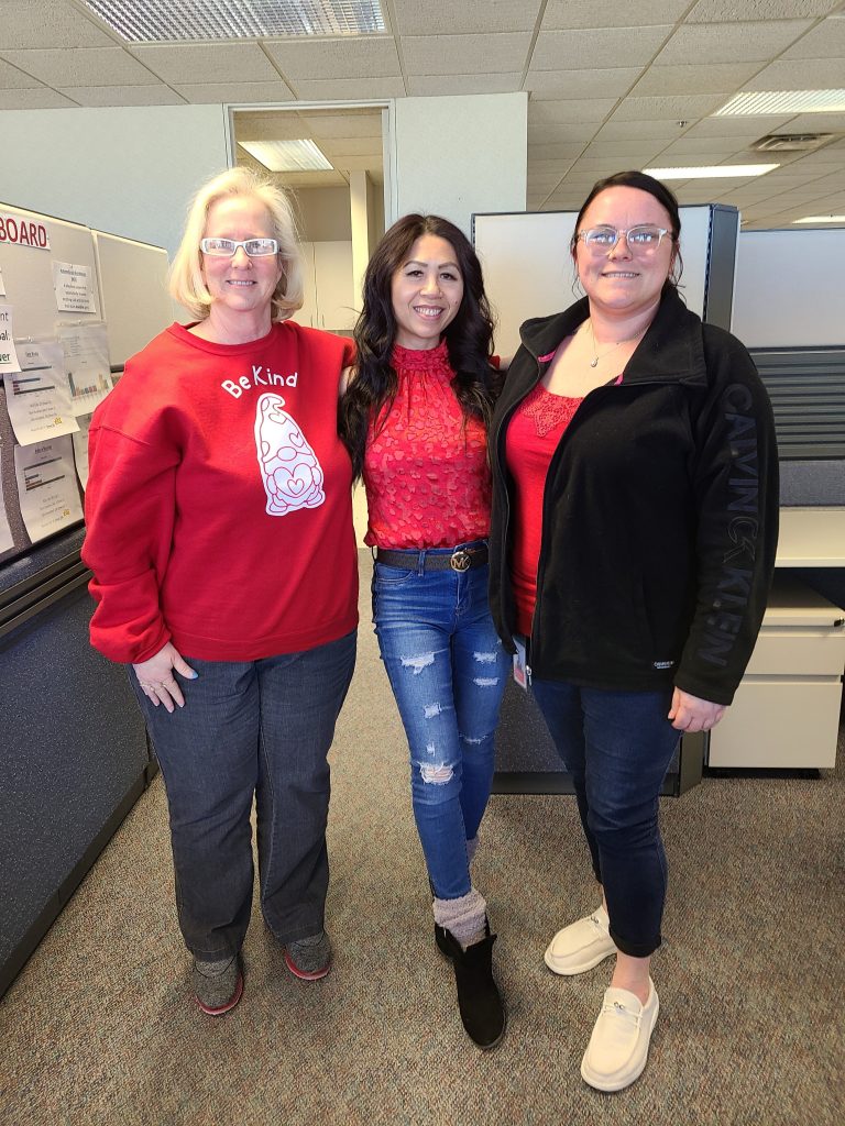 Hunter Health Meritrust office recognizing Heart Health with Wear Red Day